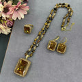 new sultan stone three-piece set with natural tiger stone chain Internet celebrities with the same high-end atmospheric jewelry