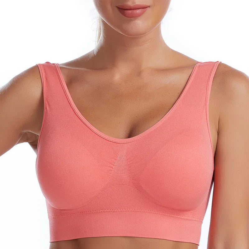 S-7XL Plus Size Thin Non-underwire Bra Zero Bondage Women's UnderwearSports Yoga Wireless Vest Seamless adjustable Brassiere