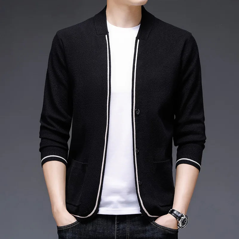 Top Quality New Autum Winter Brand Fashion Slim Fit Knit Cardigan Men Japanese Sweater Casual Coats Jacket Mens Clothes 2025
