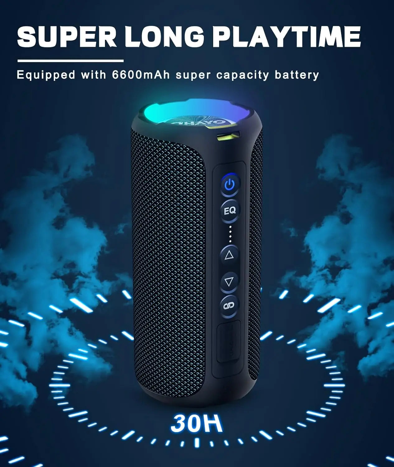 Ohayo Portable Bluetooth Speaker, 40W Loud Stereo Speakers Bluetooth Wireless, IPX7 Waterproof Shower Speakers with Deep Bass