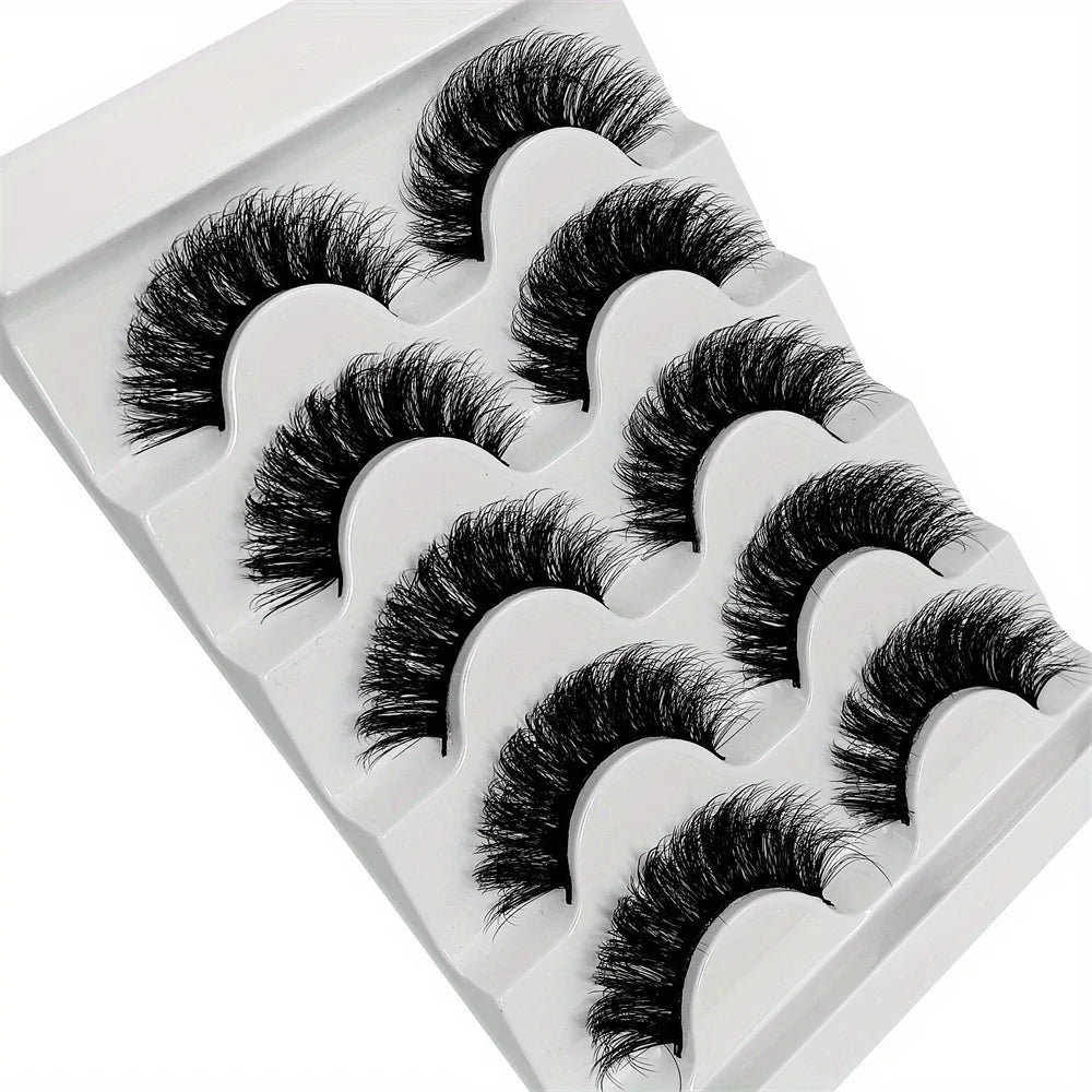 3Boxes(15Pairs) Fluffy Thick Lashes Full Strip Lashes Fluffy 3D Fake Lashes Makeup Messy False Eyelashes