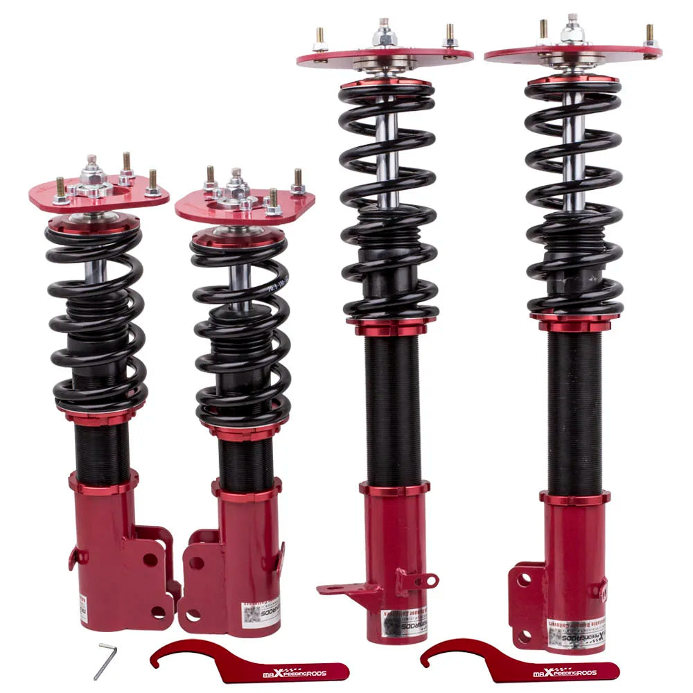 4pcs Coilover Shocks Kits for Dodge Neon 2000-2005 & SRT-4 2003-2005 24 Ways Adj. Damper Red Suspension
