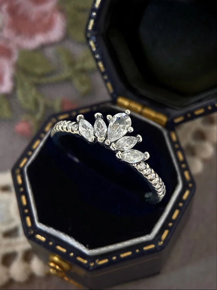 925 Sterling Silver Brilliant Luxury Zircon Exquisite Crown Ring For Women Engagement Wedding Luxury High Quality Fine Jewelry
