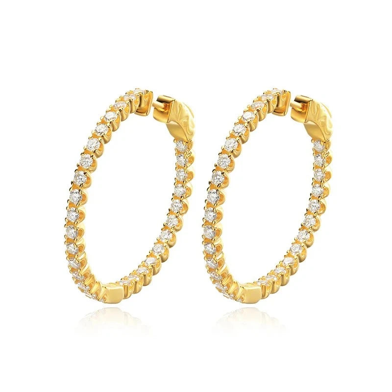 TBCYD 1.8MM D Color VVS1 Moissanite Hoop Earrings For Women GRA Certified S925 Silver Ear Studs Wedding Party Fine Jewelry Gifts