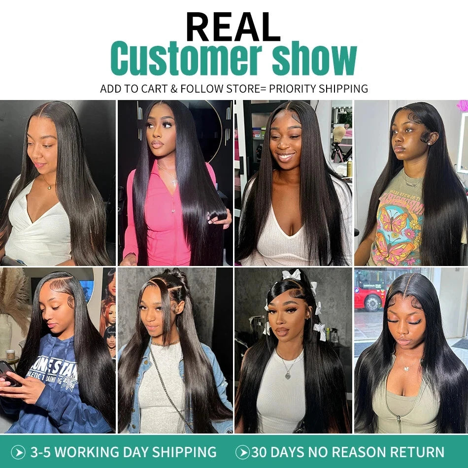 Wear and Go Glueless Wigs Human Hair Straight 5x5 HD Lace Closure Wigs Pre Plucked Pre Cut Ready to Wear Brazilan 180 Density