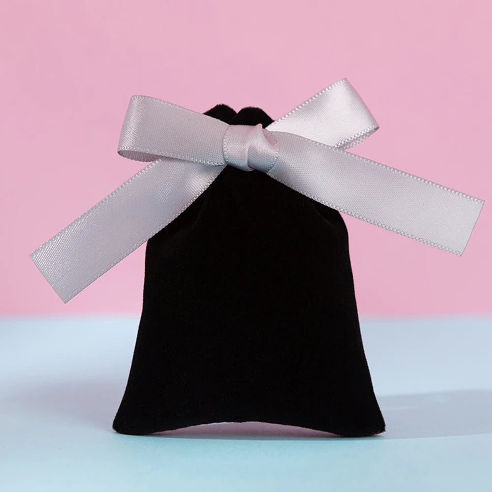 10Pcs Ribbon Velvet Gift Bag Wedding Favors Jewelry Pouches Earrings Ring Stud Nail Headset Phone Case Headset Pocket Organizer