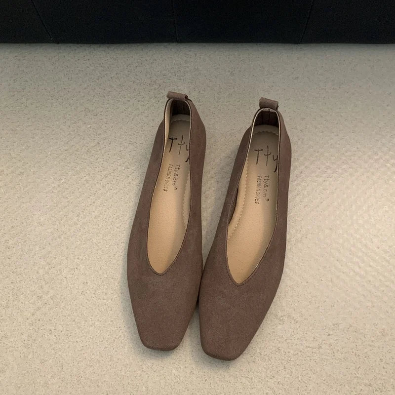Bailamos Women Flat Shoes Round Toe Shallow Soft Ballerina Shoes Ladies Casual Dress Shoes Classics Ballet Loafers Mujer