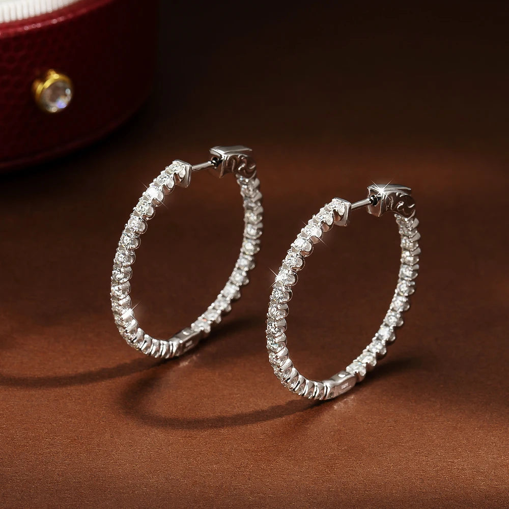TBCYD 1.8MM D Color VVS1 Moissanite Hoop Earrings For Women GRA Certified S925 Silver Ear Studs Wedding Party Fine Jewelry Gifts