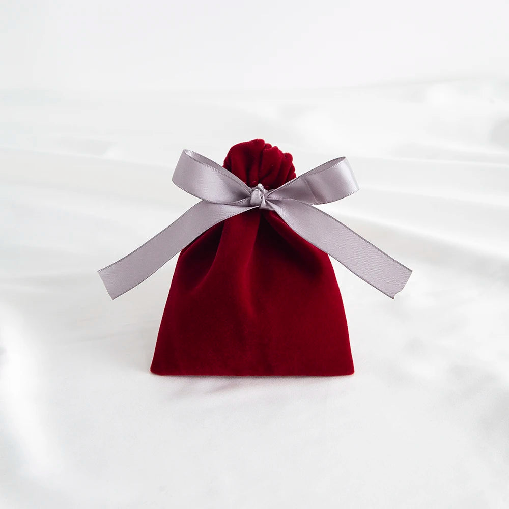 10Pcs Ribbon Velvet Gift Bag Wedding Favors Jewelry Pouches Earrings Ring Stud Nail Headset Phone Case Headset Pocket Organizer