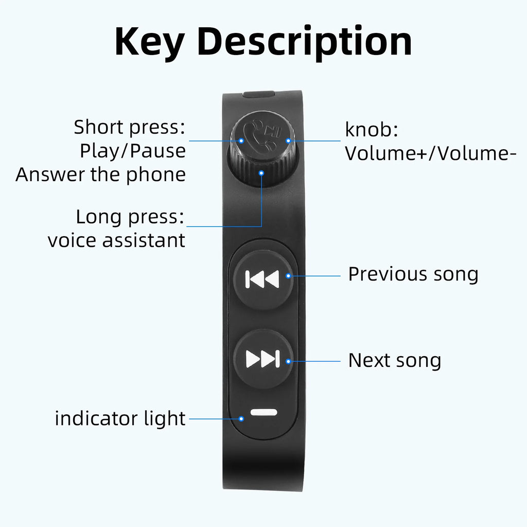 Motorcycle Handlebar Control Bluetooth-compatible Wireless Hands-free Calls Remote Control Waterproof Bike Handlebar Media