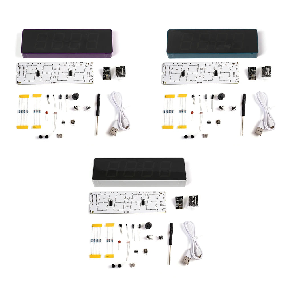 ESP8266 IoT Colorful WiFi Clock Kit Intelligent Electronic Clock DIY Welding Practice Parts Set Automatic Time Synchronization