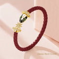 MOONLIGHT Genuine Braided Leather Bracelet for Woman Zircon Eight Pointed Star Classic Snake Head Bracelet Female Jewelry Gifts