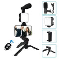 Smartphone Vlogging Kit With Tripod Phone Holder Mini Microphone LED Fill Light Starter For Live Stream Video YouTube