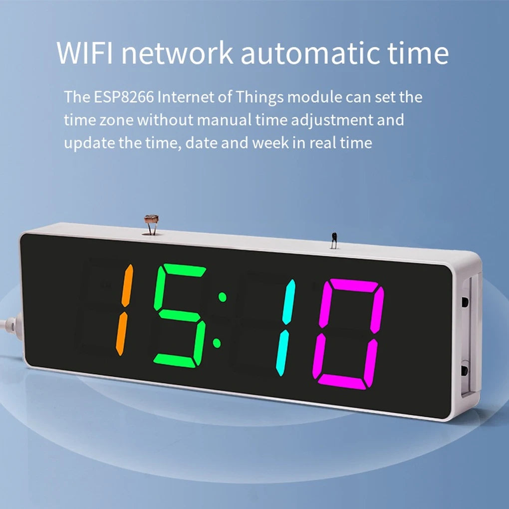 ESP8266 IoT Colorful WiFi Clock Kit Intelligent Electronic Clock DIY Welding Practice Parts Set Automatic Time Synchronization