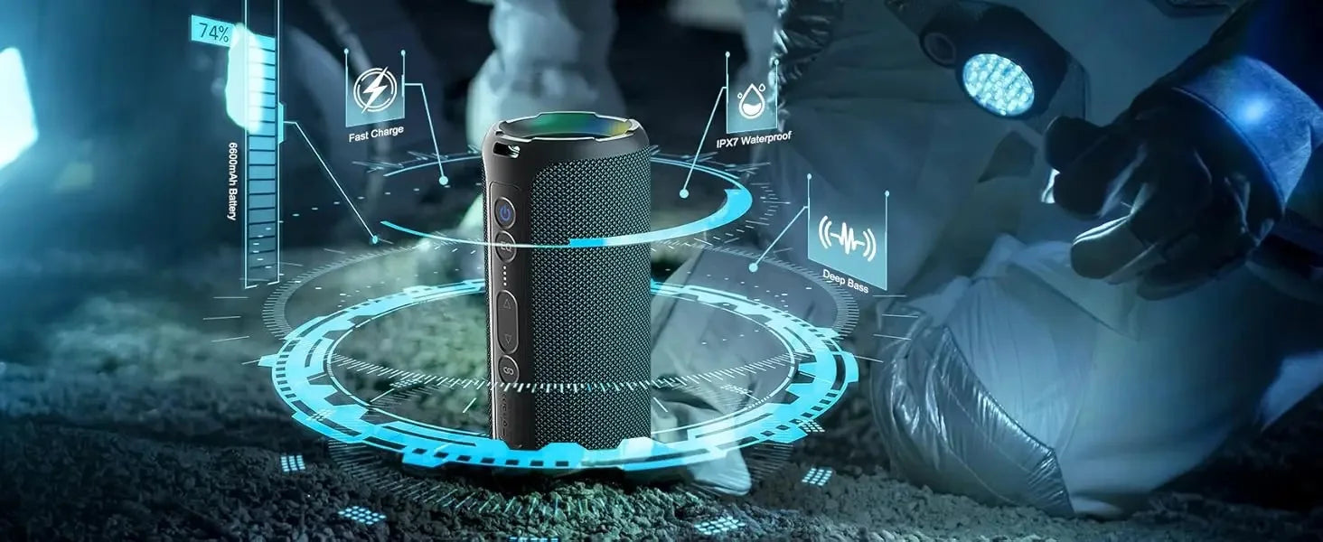Ohayo Portable Bluetooth Speaker, 40W Loud Stereo Speakers Bluetooth Wireless, IPX7 Waterproof Shower Speakers with Deep Bass
