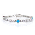 NY Women White Gold Plated Tennis Choker Necklace Red/Green/Blue/Black Charm Iced Out CZ Chain Fine Hiphop Jewelry