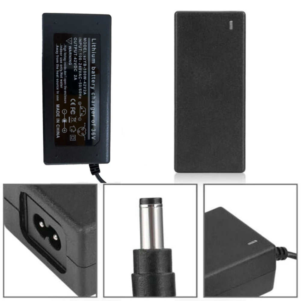 Battery Charger Power Adapter AC100-240V DC 42V/54.6V 2A  Electric Bike Scooter Accessories US/EU Plug For Lithium Battery