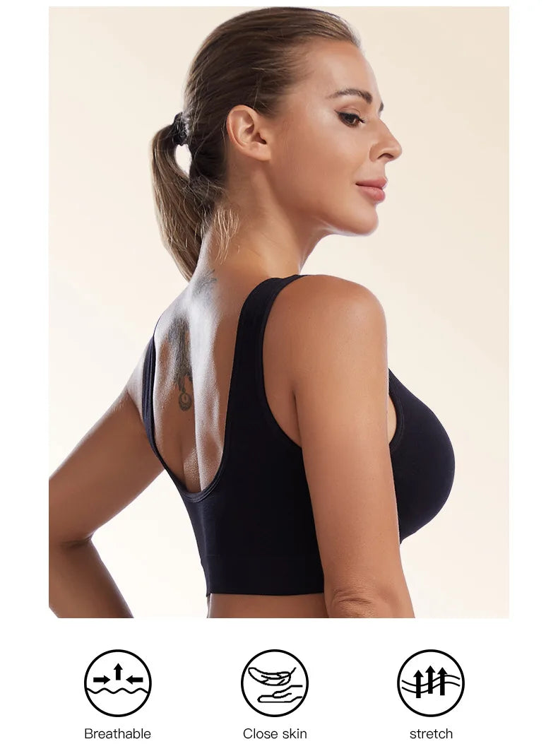 S-7XL Plus Size Thin Non-underwire Bra Zero Bondage Women's UnderwearSports Yoga Wireless Vest Seamless adjustable Brassiere