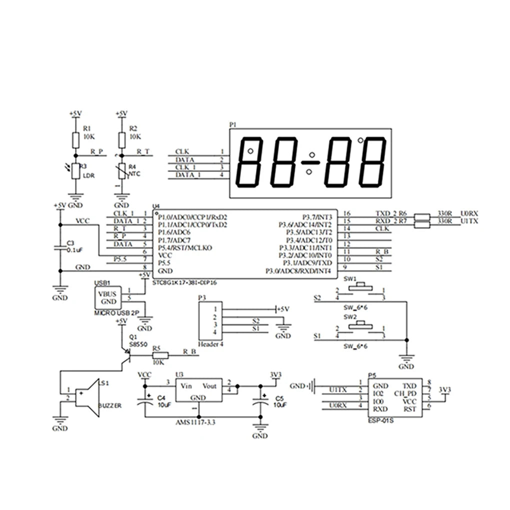 ESP8266 IoT Colorful WiFi Clock Kit Intelligent Electronic Clock DIY Welding Practice Parts Set Automatic Time Synchronization