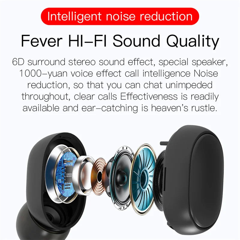 LED Digital Display Wireless Earphones Wireless Bluetooth Headset Noise Cancelling Sports Headphones Universal Bluetooth Earbuds