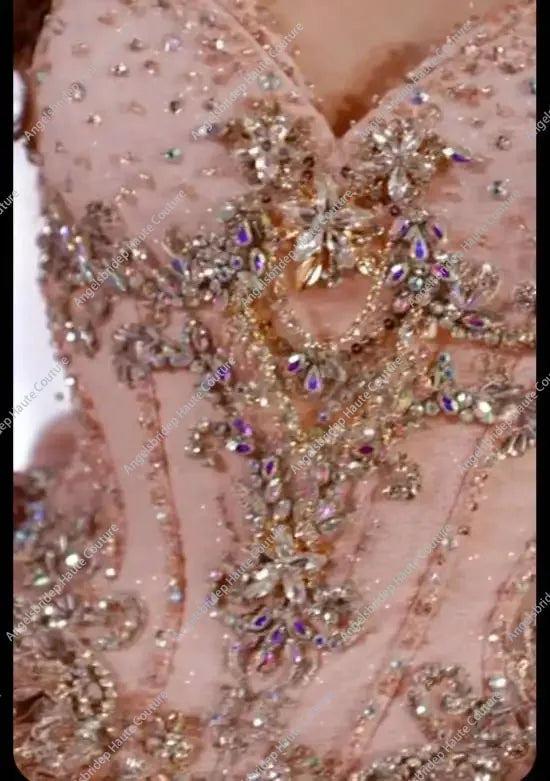 Customized Vestido 15 Quinceañeras Glittering Pink  Princess Quinceanera Dresses With Bow Beaded Crystal Corset Birthday Party
