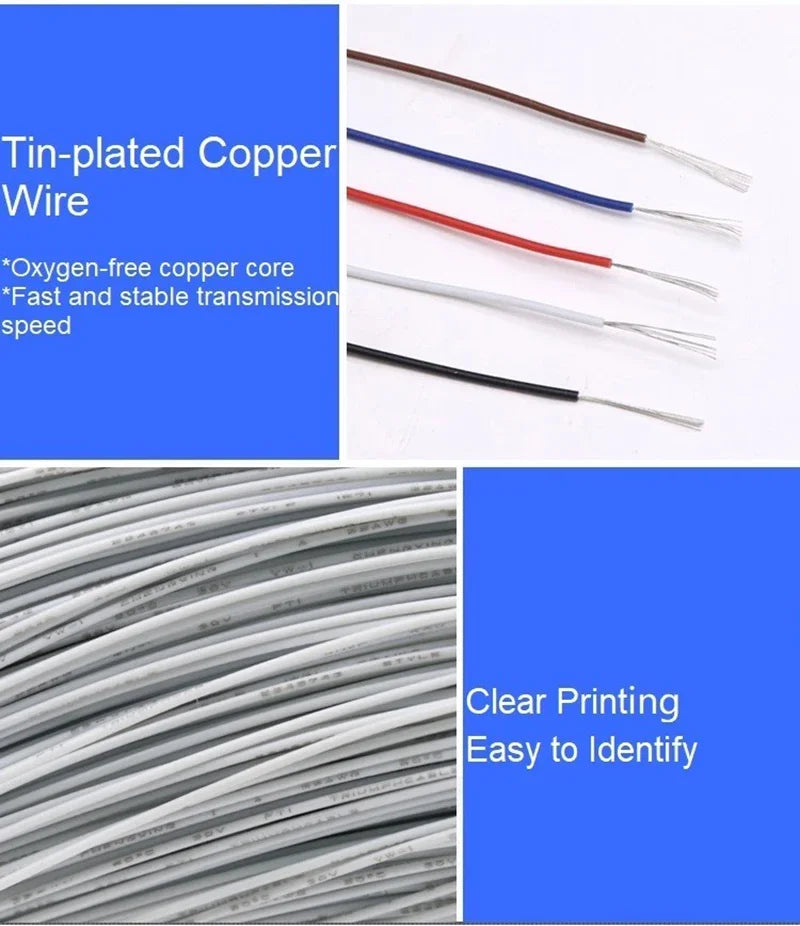 UL1571 Electronic Wire 32 30 28 26 AWG Flexible Cable PVC Insulated Tin-plated Copper Environmental LED Line DIY Cord