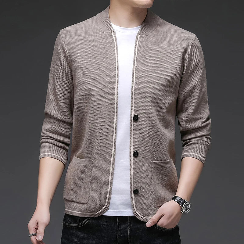 Top Quality New Autum Winter Brand Fashion Slim Fit Knit Cardigan Men Japanese Sweater Casual Coats Jacket Mens Clothes 2025