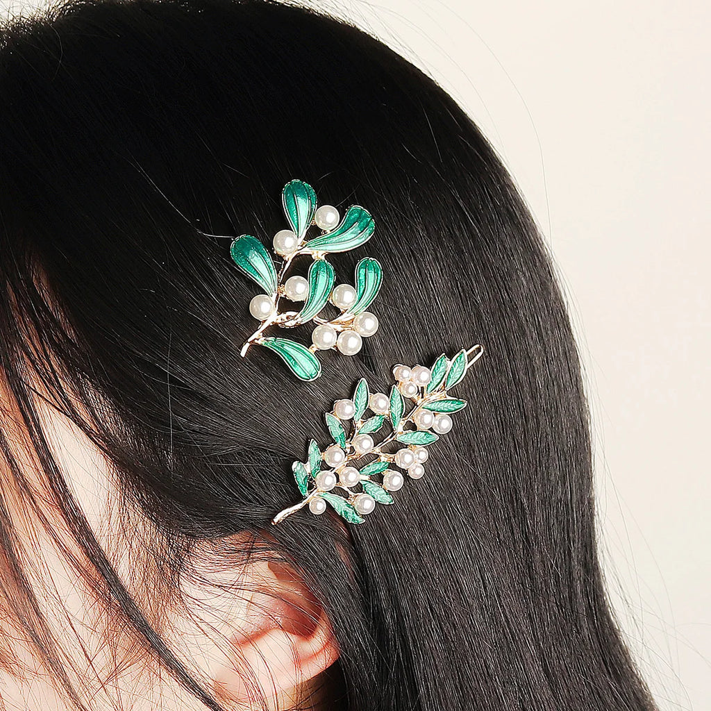 Efily Vitnage Green Crystal Wedding Hair Accessories Bridal Pearl Hair Comb Rhinestone Headpiece Jewelry  Valentine's Day gift