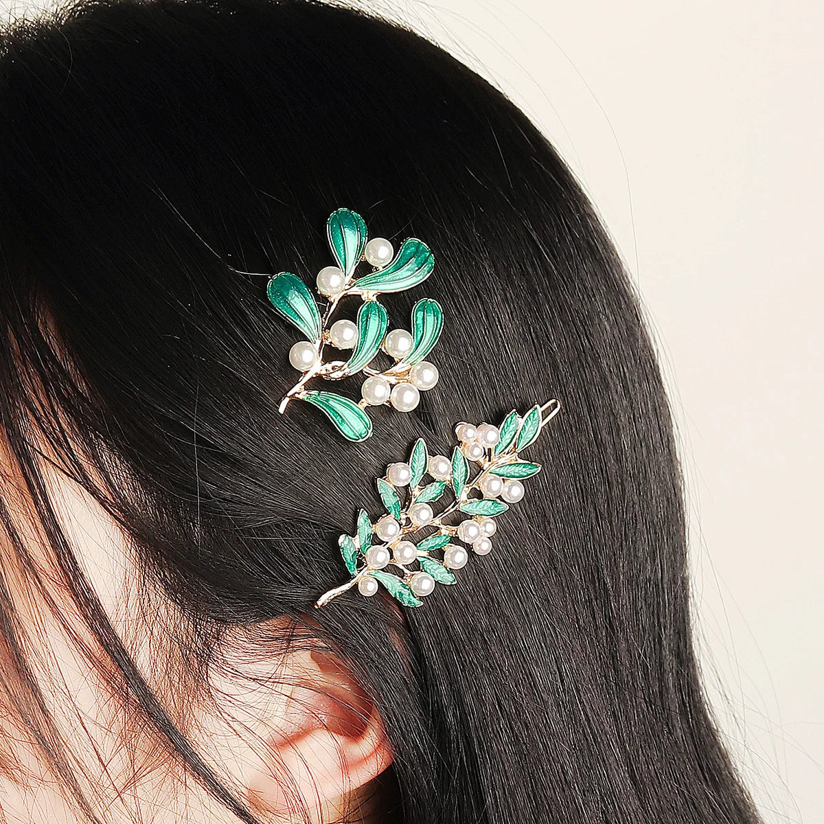 Efily Vitnage Green Crystal Wedding Hair Accessories Bridal Pearl Hair Comb Rhinestone Headpiece Jewelry  Valentine's Day gift