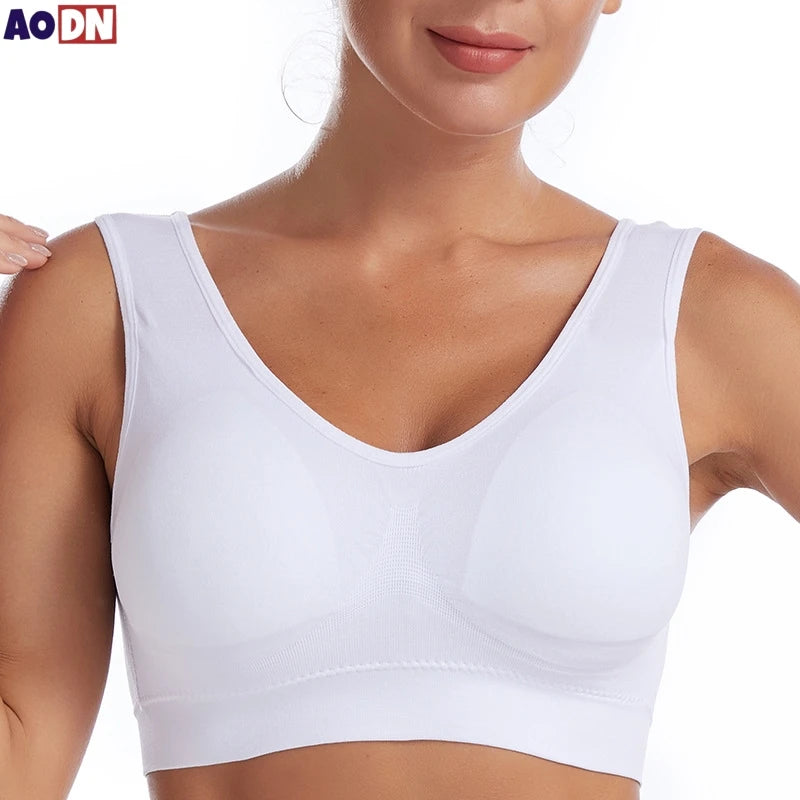 S-7XL Plus Size Thin Non-underwire Bra Zero Bondage Women's UnderwearSports Yoga Wireless Vest Seamless adjustable Brassiere
