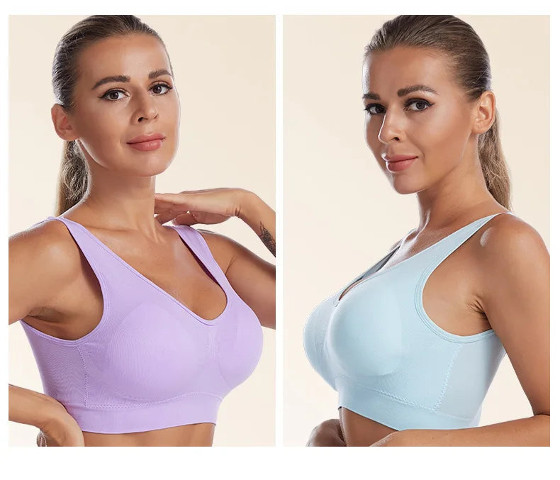 S-7XL Plus Size Thin Non-underwire Bra Zero Bondage Women's UnderwearSports Yoga Wireless Vest Seamless adjustable Brassiere