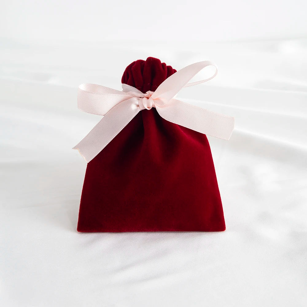 10Pcs Ribbon Velvet Gift Bag Wedding Favors Jewelry Pouches Earrings Ring Stud Nail Headset Phone Case Headset Pocket Organizer
