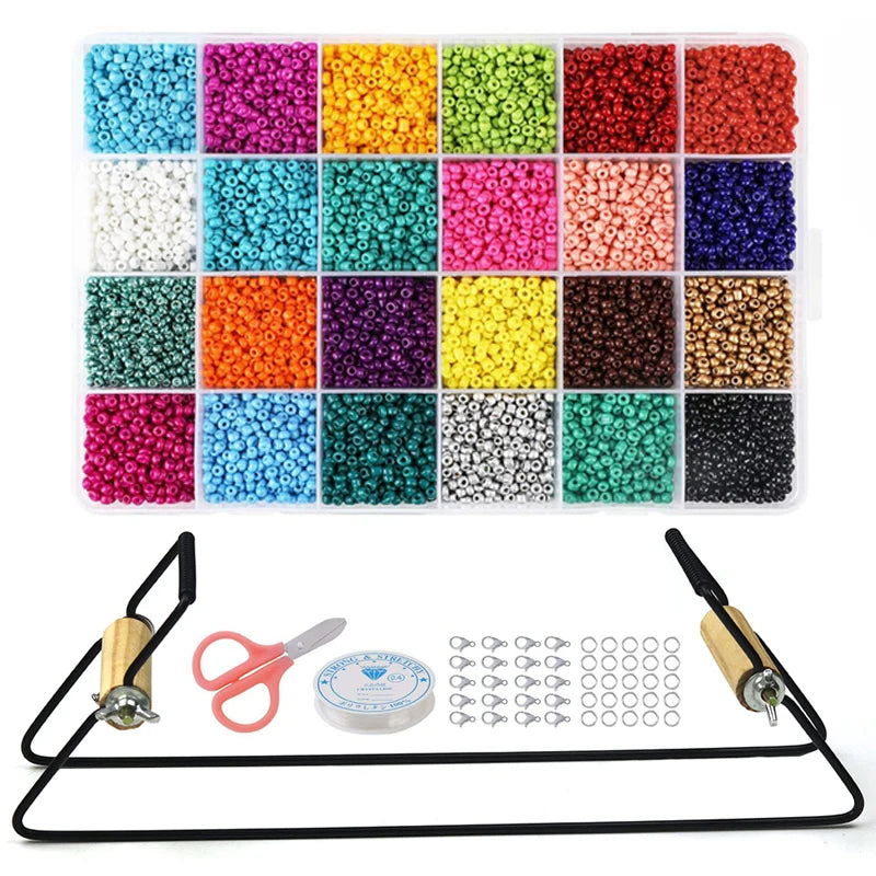 DIY Handmade Weaving Beading Loom for Jewelry Bracelets Necklaces Make Wood Handle Knitting Machine Craft Knitting Tools