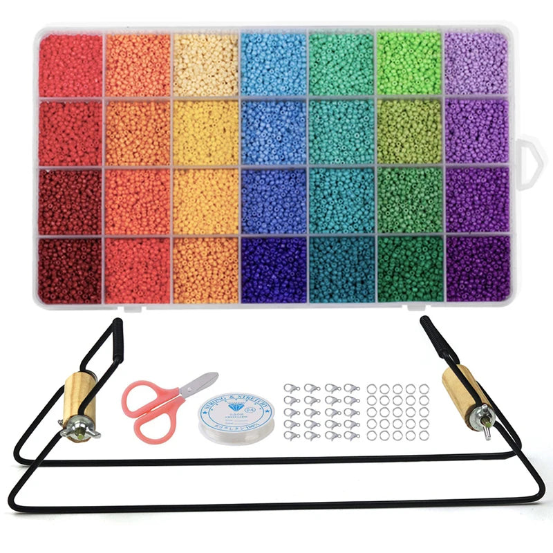 DIY Handmade Weaving Beading Loom for Jewelry Bracelets Necklaces Make Wood Handle Knitting Machine Craft Knitting Tools